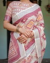 Linen 136 By Almari Pure Linen Saree With Tassels Wholesale Clothing Suppliers In India